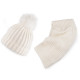 Set fular și șapcă cu pompon pentru femei/fete - Negru (2 Seturi) Set fular și șapcă cu pompon pentru femei/fete - Negru (2 Seturi)