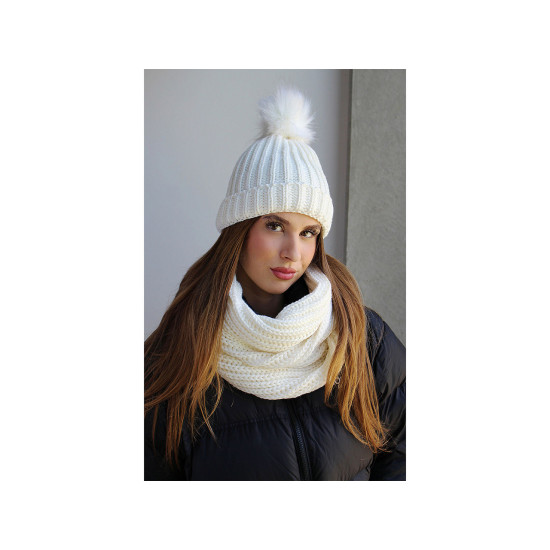 Set fular și șapcă cu pompon pentru femei/fete - Negru (2 Seturi) Set fular și șapcă cu pompon pentru femei/fete - Negru (2 Seturi)