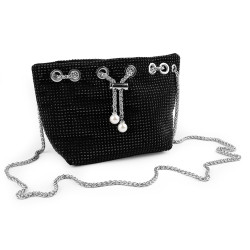 Geanta cu strasuri 25x14,5 cm - Negru (1 Bucată)