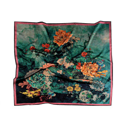 Eșarfă din satin 70x70 cm - Albastru verzui (1 Bucată)