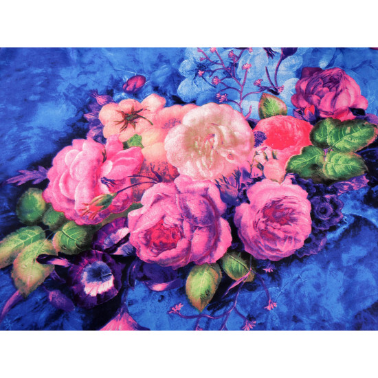 Esarfa mare din satin cu flori 130x135 cm - Roșu deschis (1 Bucată) Esarfa mare din satin cu flori 130x135 cm - Roșu deschis (1 Bucată)