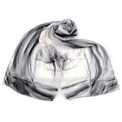 Eșarfă de vară / șal 50x160 cm - Gray white (1 Bucată)