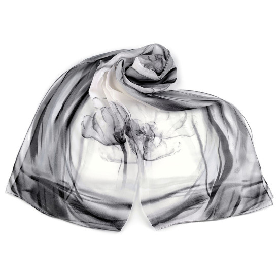 Eșarfă de vară / șal 50x160 cm - Gray white (3 Bucăți)