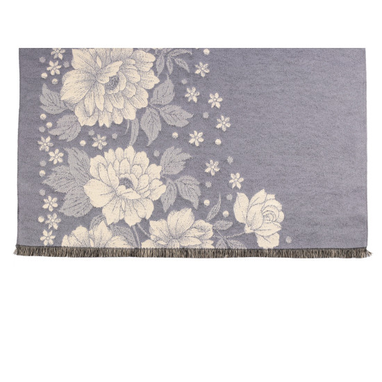 Eșarfă tip cașmir cu franjuri, flori 68x180 cm - Roșu (1 Bucată) Eșarfă tip cașmir cu franjuri, flori 68x180 cm - Roșu (1 Bucată)