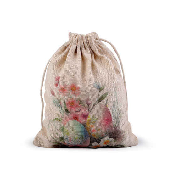 Saculet cadou primavara/paste 13x18 cm - Ecru (1 Bucată)