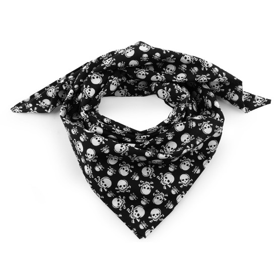 Eșarfă din bumbac cu cranii 65x65 cm - Negru (3 Bucăți) Eșarfă din bumbac cu cranii 65x65 cm - Negru (3 Bucăți)