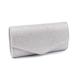 Geantă plic cu lurex - Argintiu (1 Bucată)