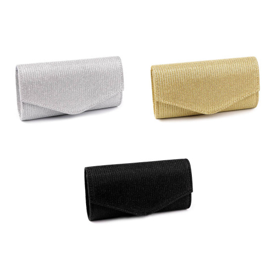 Geantă plic cu lurex - Negru (3 Bucăți) Geantă plic cu lurex - Negru (3 Bucăți)