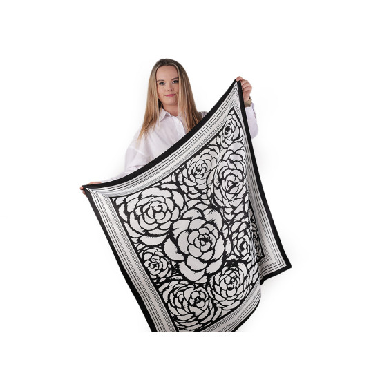 Eșarfă din satin 90x90 cm - Alb (1 Bucată) Eșarfă din satin 90x90 cm - Alb (1 Bucată)