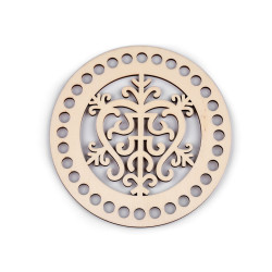 Capac mandala pentru confecționare decorațiuni ø15 cm - Natural deschis (1 Bucată)