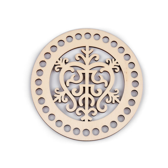 Capac mandala pentru confecționare decorațiuni ø15 cm - Natural deschis (5 Bucăți)