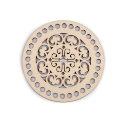 Capac mandala pentru confecționare decorațiuni ø15 cm - Natural deschis (1 Bucată)