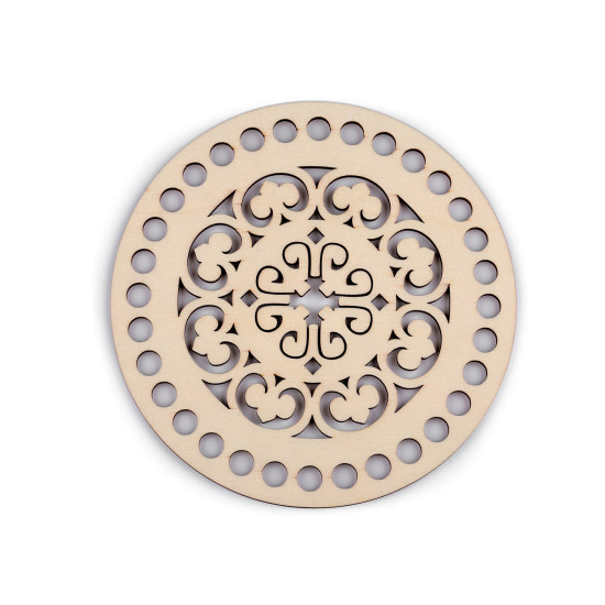 Capac mandala pentru confecționare decorațiuni ø15 cm - Natural deschis (5 Bucăți)