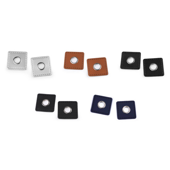 Ocheți cu patrat din piele sintetica pentru cusut, de 10 mm - Maro coniac (20 Bucăți) Ocheți cu patrat din piele sintetica pentru cusut, de 10 mm - Maro coniac (20 Bucăți)
