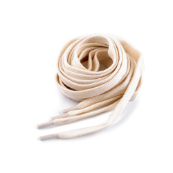 Sireturi din bumbac pentru pantofi / hanorace lungime 130 cm - Ecru deschis (10 Bucăți)