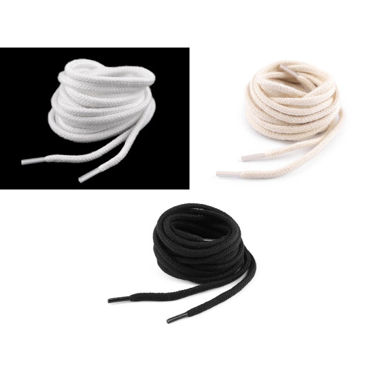 Sireturi din bumbac, lungime 120 cm - Ecru deschis (50 Bucăți) Sireturi din bumbac, lungime 120 cm - Ecru deschis (50 Bucăți)