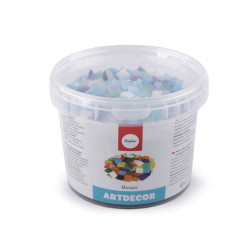 Pietre mozaic de sticla 1 kg - Albastru delta (1 Bucată)
