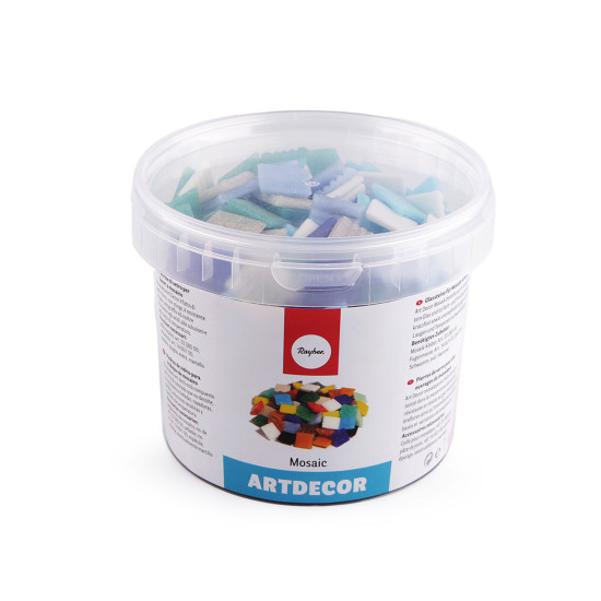 Pietre mozaic de sticla 1 kg - Albastru delta (1 Bucată)