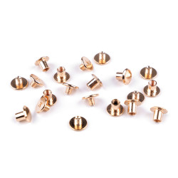 Butoni cu șurub pentru pielarie,  ø10 mm - Auriu rose (10 Perechi)
