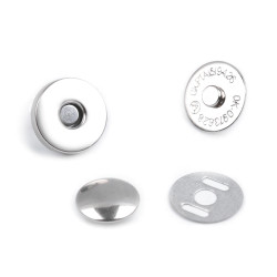 Capse magnetice cu nit, ø14 mm - Nichel (20 Seturi)