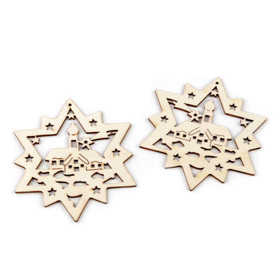 Decorațiune de lemn stea de craciun ø10 cm - Natural deschis (12 Bucăți) Decorațiune de lemn stea de craciun ø10 cm - Natural deschis (12 Bucăți)