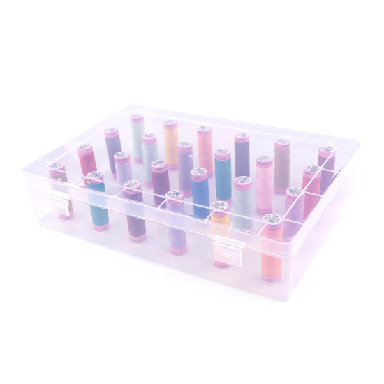 Cutie de plastic pentru papiote 24 bucăți - Transparent (5 Bucăți) Cutie de plastic pentru papiote 24 bucăți - Transparent (5 Bucăți)