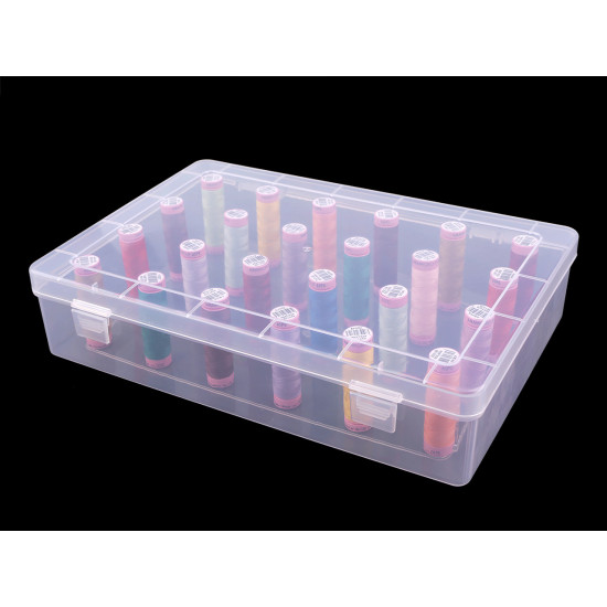 Cutie de plastic pentru papiote 24 bucăți - Transparent (5 Bucăți) Cutie de plastic pentru papiote 24 bucăți - Transparent (5 Bucăți)