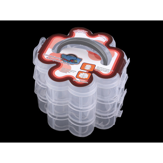 Cutie din plastic / organizator pliabil 3 etaje - Transparent (10 Bucăți) Cutie din plastic / organizator pliabil 3 etaje - Transparent (10 Bucăți)