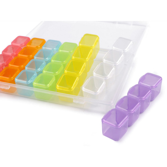 Cutie din plastic / organizator 28 cutiuțe - Multicolor (10 Bucăți) Cutie din plastic / organizator 28 cutiuțe - Multicolor (10 Bucăți)