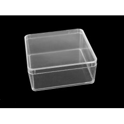 Cutie plastic cu capac 9,5x9,5x4 cm - Transparent (1 Bucată)
