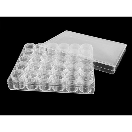 Cutie / organizator din plastic cu 30 cutii - Transparent (1 Bucată) Cutie / organizator din plastic cu 30 cutii - Transparent (1 Bucată)