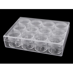 Cutie / organizator din plastic cu 12 cutii - Transparent (1 Bucată)
