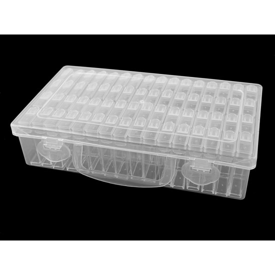 Cutie / organizator cu 64 de cutii - Transparent (1 Bucată) Cutie / organizator cu 64 de cutii - Transparent (1 Bucată)