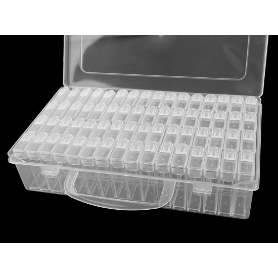 Cutie / organizator cu 64 de cutii - Transparent (1 Bucată) Cutie / organizator cu 64 de cutii - Transparent (1 Bucată)