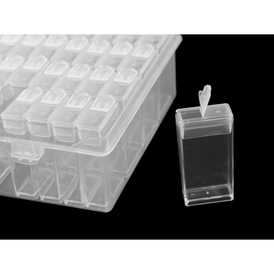 Cutie / organizator cu 64 de cutii - Transparent (1 Bucată) Cutie / organizator cu 64 de cutii - Transparent (1 Bucată)