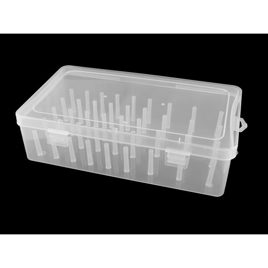 Cutie de plastic pentru 42 de papiote de ata - Roz deschis (1 Bucată) Cutie de plastic pentru 42 de papiote de ata - Roz deschis (1 Bucată)