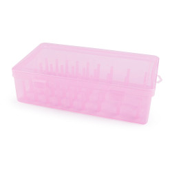 Cutie de plastic pentru 42 de papiote de ata - Roz deschis (1 Bucată)