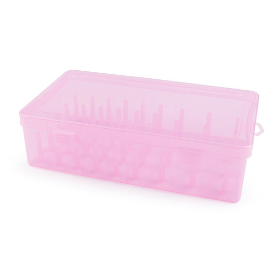 Cutie de plastic pentru 42 de papiote de ata - Roz deschis (1 Bucată) Cutie de plastic pentru 42 de papiote de ata - Roz deschis (1 Bucată)