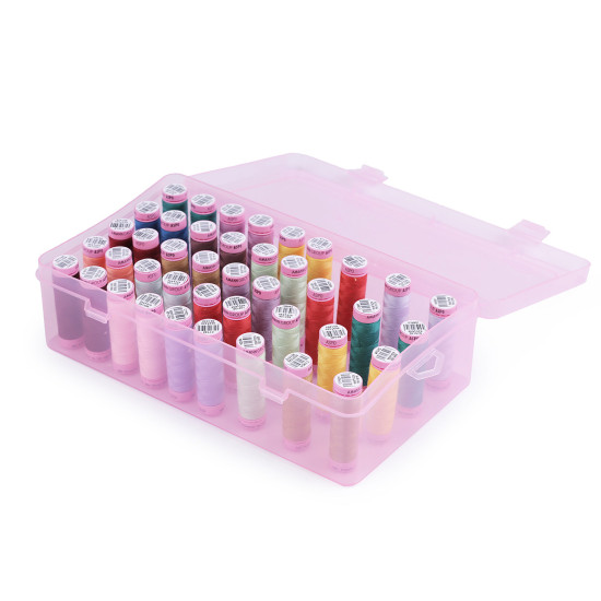 Cutie de plastic pentru 42 de papiote de ata - Roz deschis (1 Bucată) Cutie de plastic pentru 42 de papiote de ata - Roz deschis (1 Bucată)