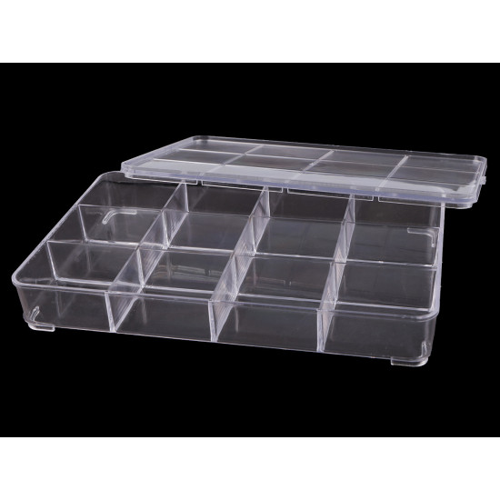 Cutieb / organizator din plastic 15x23x3,4 cm - Transparent (1 Bucată) Cutieb / organizator din plastic 15x23x3,4 cm - Transparent (1 Bucată)