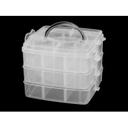 Cutie depozitare / organizare, 3 nivele - Transparent (1 Bucată)