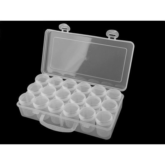 Cutie / organizator din plastic cu 18 cutii - Transparent (1 Bucată) Cutie / organizator din plastic cu 18 cutii - Transparent (1 Bucată)