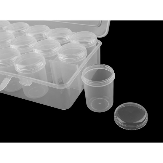Cutie / organizator din plastic cu 18 cutii - Transparent (1 Bucată) Cutie / organizator din plastic cu 18 cutii - Transparent (1 Bucată)