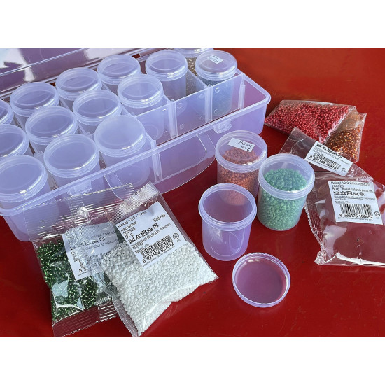 Cutie / organizator din plastic cu 18 cutii - Transparent (1 Bucată) Cutie / organizator din plastic cu 18 cutii - Transparent (1 Bucată)