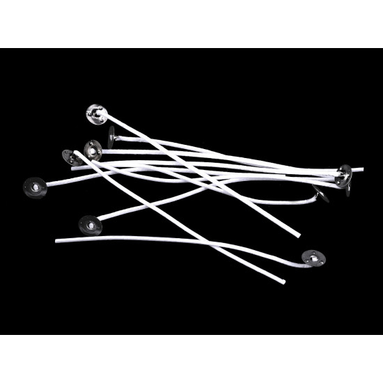 Fitil de lumanare cu baza 13,4 cm - Alb (50 Bucăți) Fitil de lumanare cu baza 13,4 cm - Alb (50 Bucăți)