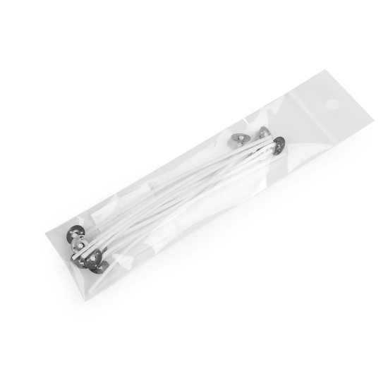 Fitil de lumanare cu baza 13,4 cm - Alb (50 Bucăți) Fitil de lumanare cu baza 13,4 cm - Alb (50 Bucăți)