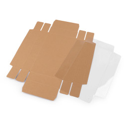 Cutie cu capac transparent - Maro natural (10 Bucăți)