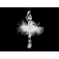 Decoratiune balerina, lebada cu sclipici - Transparent (1 Bucată)