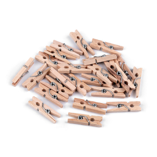 Mini clesti din lemn 3x26 mm - Alb (120 Bucăți)