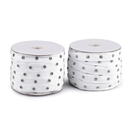 Bandă cu capse pentru confecții textile / body, lățime 20 mm - Negru (90 Metri) Bandă cu capse pentru confecții textile / body, lățime 20 mm - Negru (90 Metri)